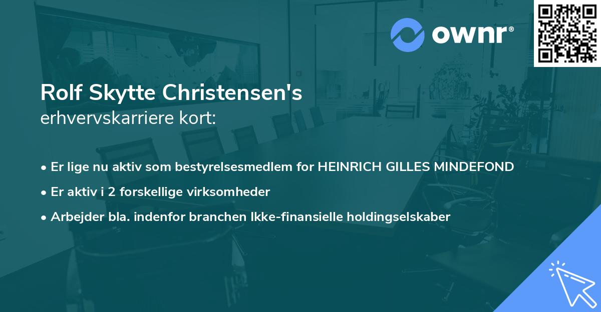 Rolf Skytte Christensen's erhvervskarriere kort