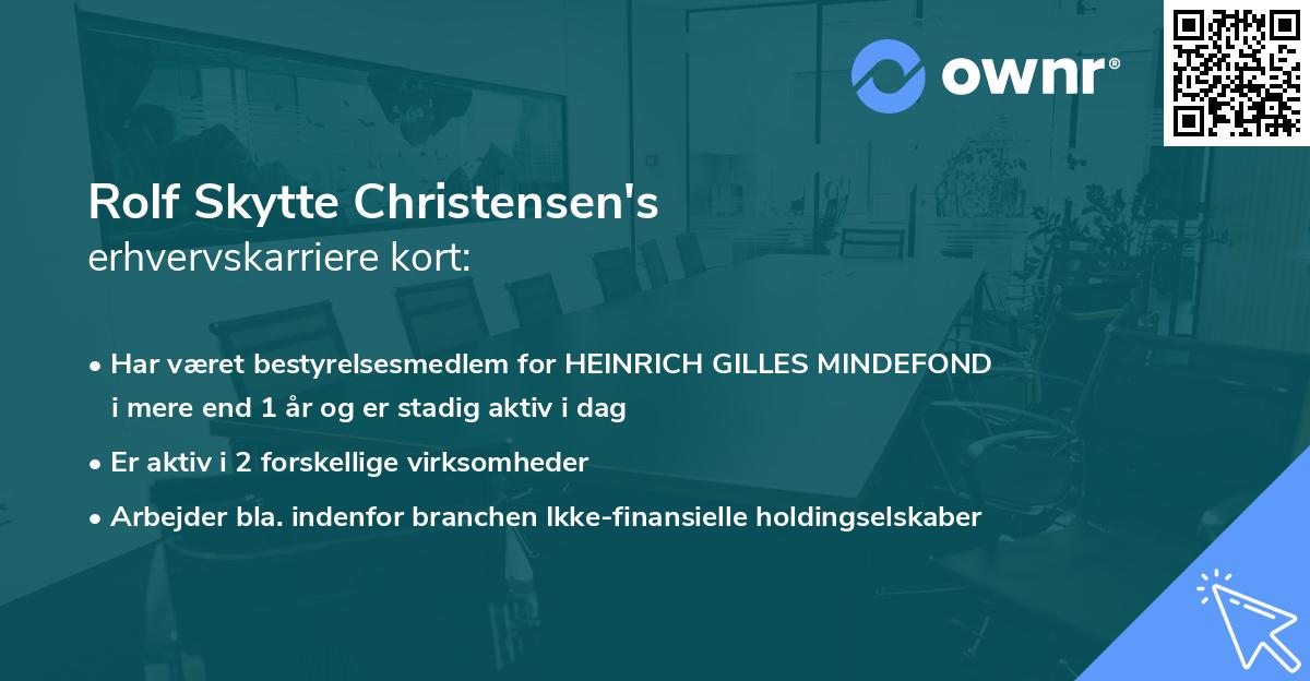 Rolf Skytte Christensen's erhvervskarriere kort