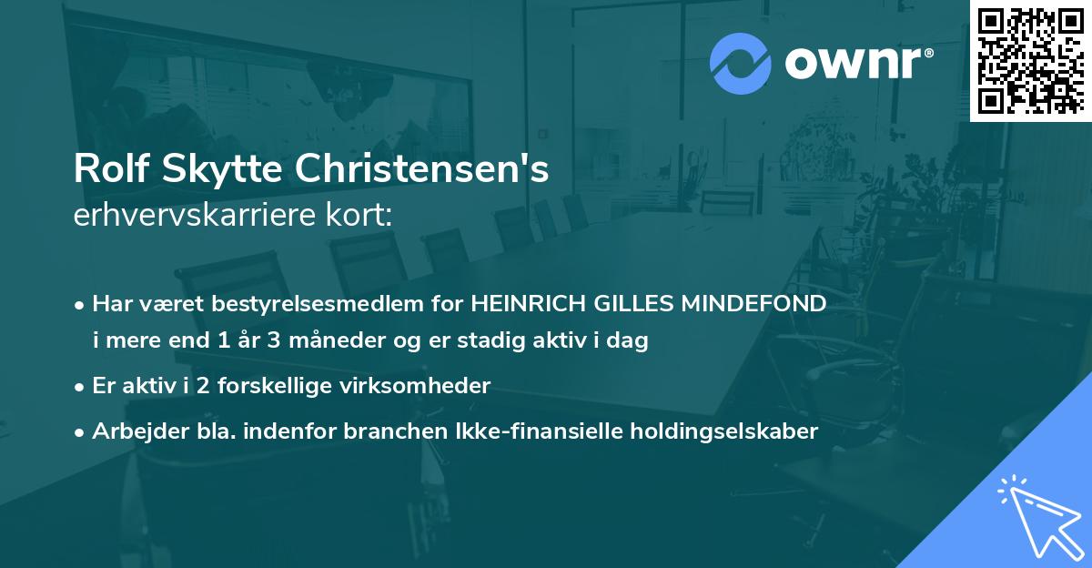 Rolf Skytte Christensen's erhvervskarriere kort
