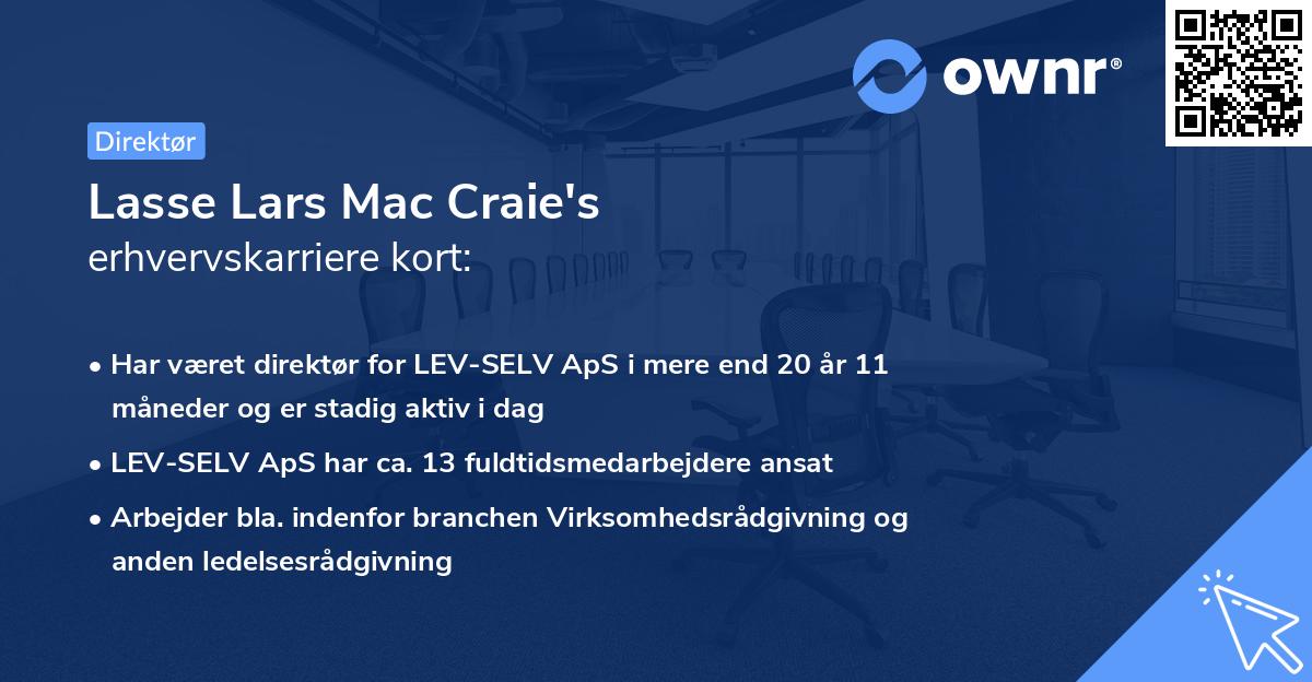 Lasse Lars Mac Craie's erhvervskarriere kort