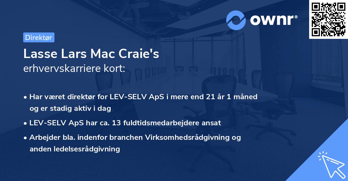 Lasse Lars Mac Craie's erhvervskarriere kort