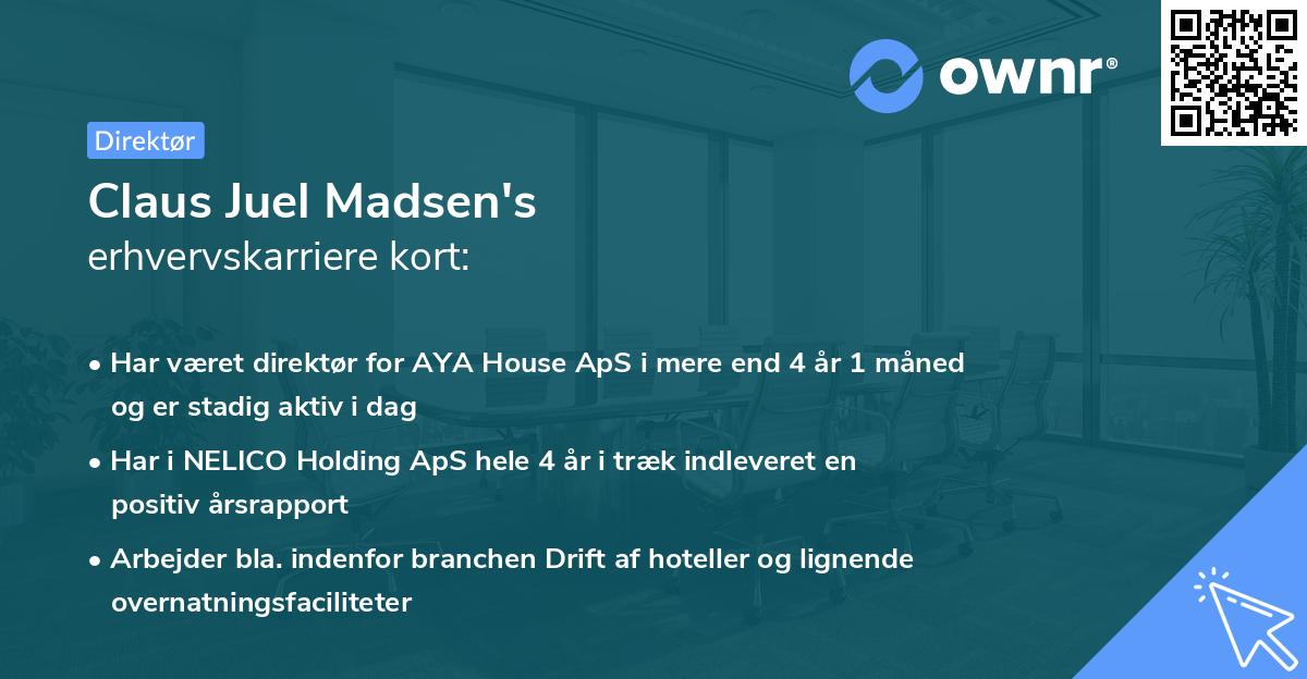 Claus Juel Madsen's erhvervskarriere kort