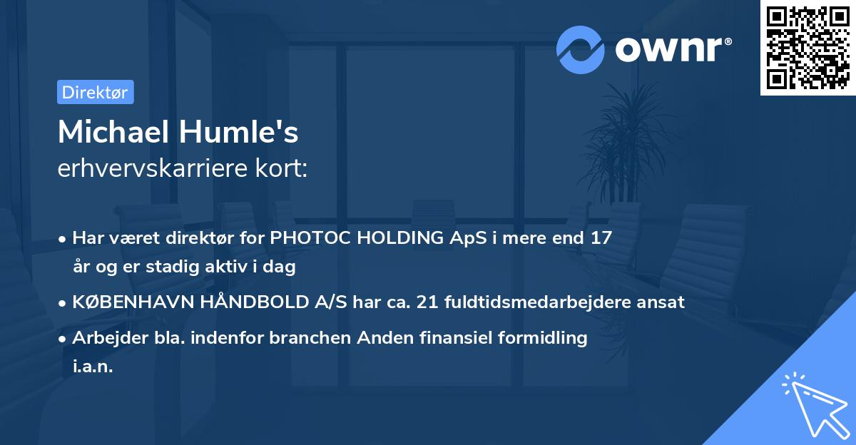 Michael Humle's erhvervskarriere kort