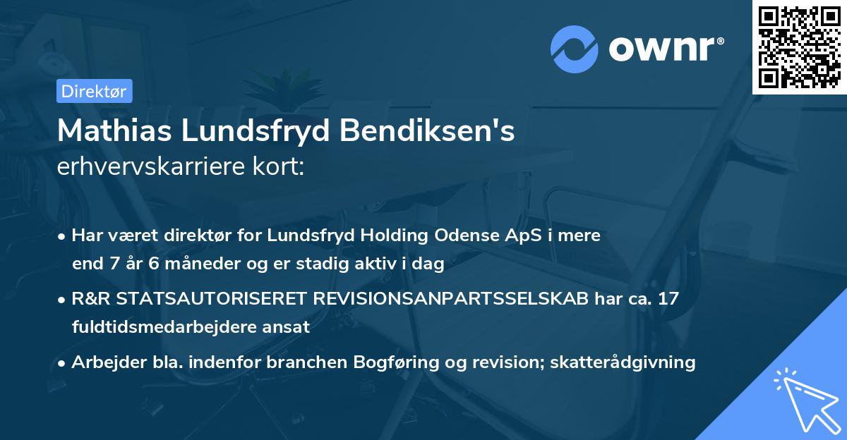 Mathias Lundsfryd Bendiksen's erhvervskarriere kort