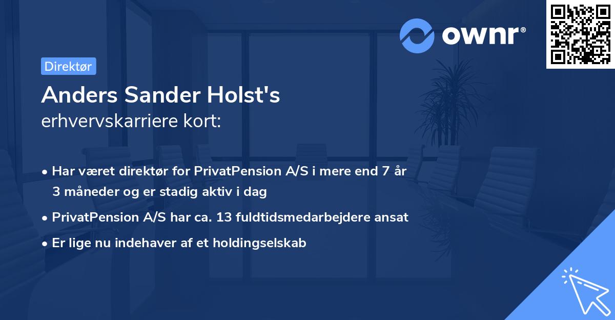 Anders Sander Holst's erhvervskarriere kort