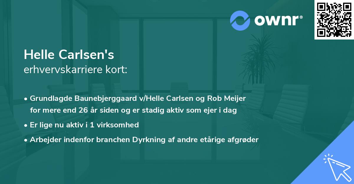 Helle Carlsen's erhvervskarriere kort