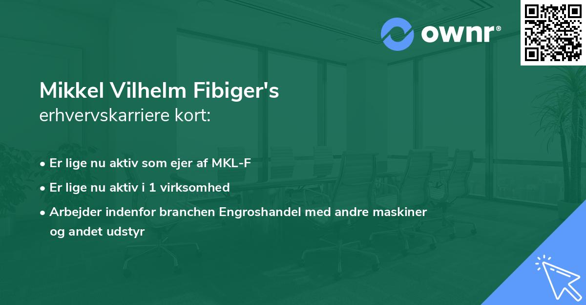 Mikkel Vilhelm Fibiger's erhvervskarriere kort
