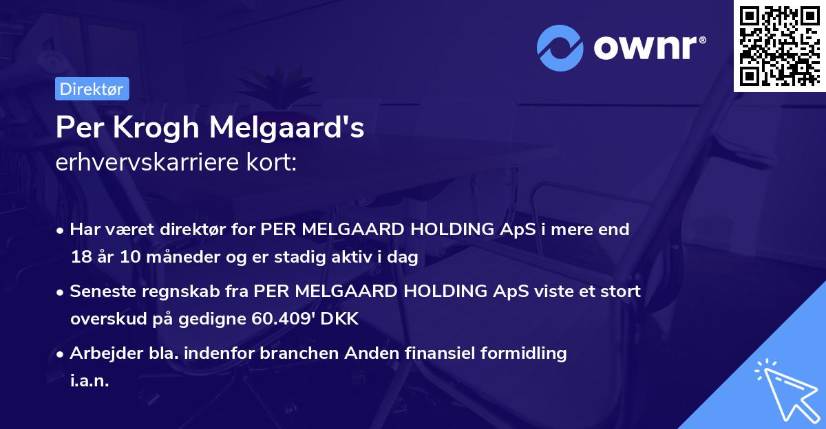 Per Krogh Melgaard's erhvervskarriere kort