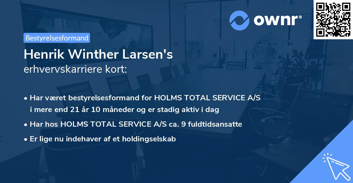 Henrik Winther Larsen's erhvervskarriere kort