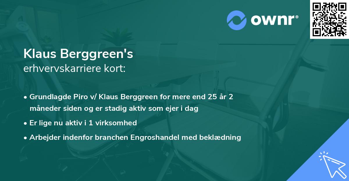 Klaus Berggreen's erhvervskarriere kort