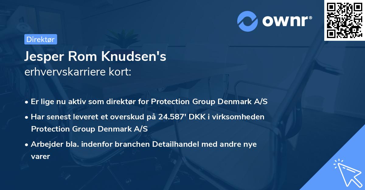Jesper Rom Knudsen's erhvervskarriere kort