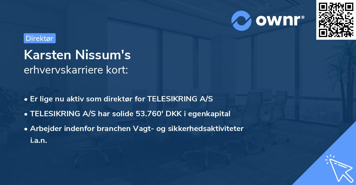 Karsten Nissum's erhvervskarriere kort