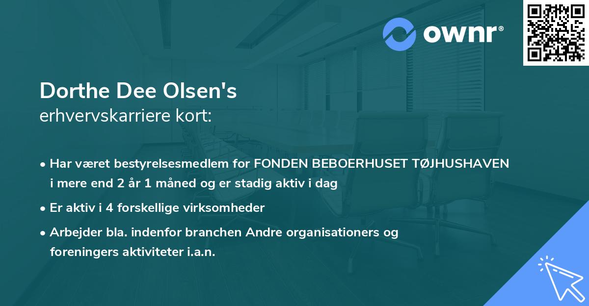 Dorthe Dee Olsen's erhvervskarriere kort