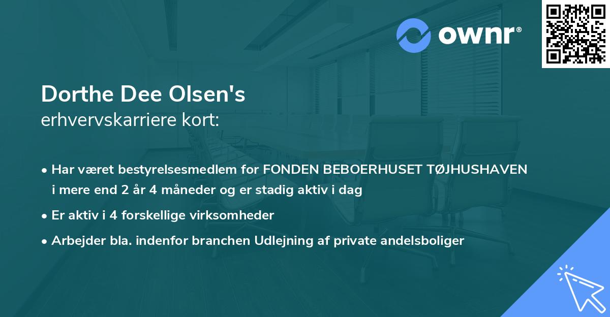 Dorthe Dee Olsen's erhvervskarriere kort