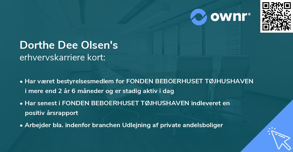 Dorthe Dee Olsen's erhvervskarriere kort