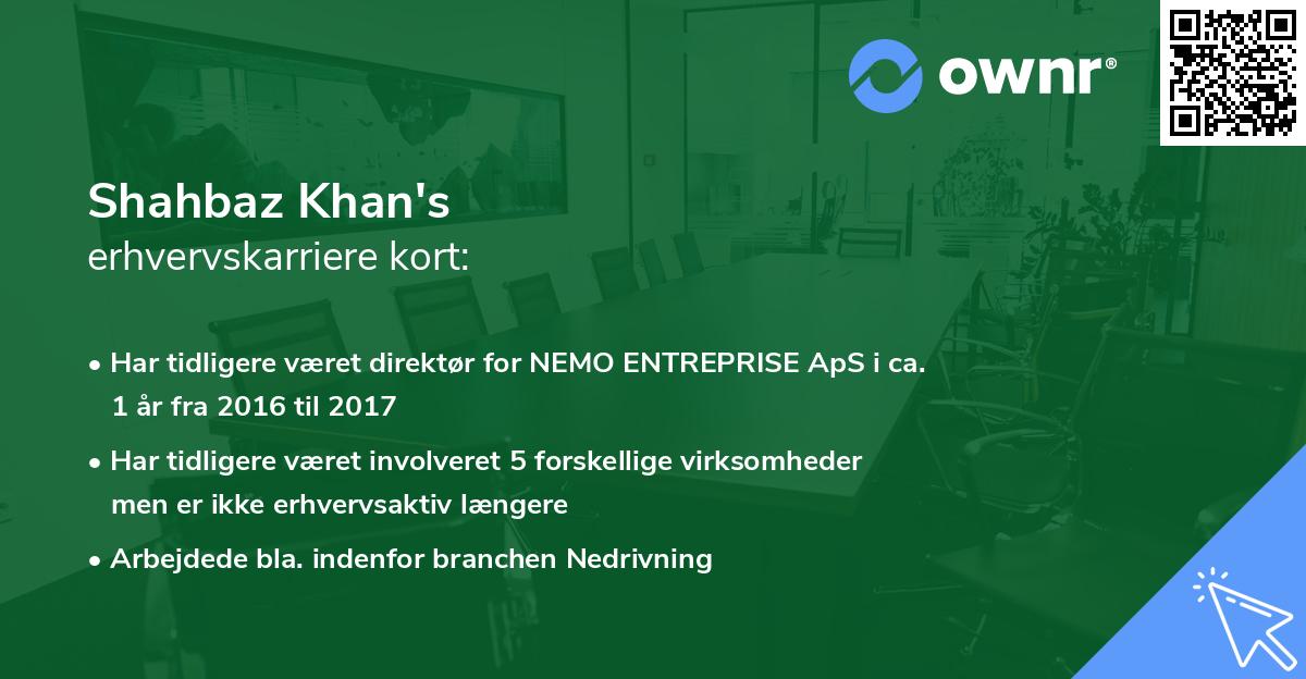Shahbaz Khan's erhvervskarriere kort