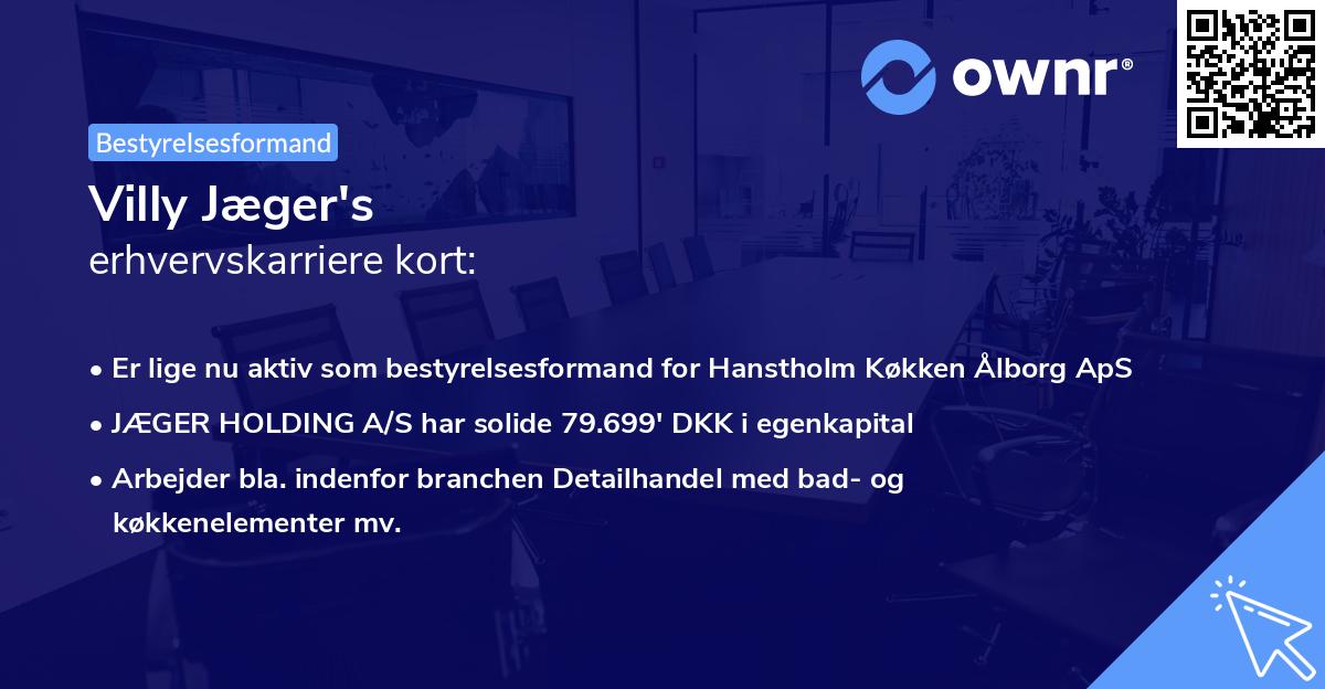 Villy Jæger's erhvervskarriere kort