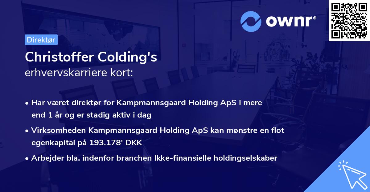 Christoffer Colding's erhvervskarriere kort