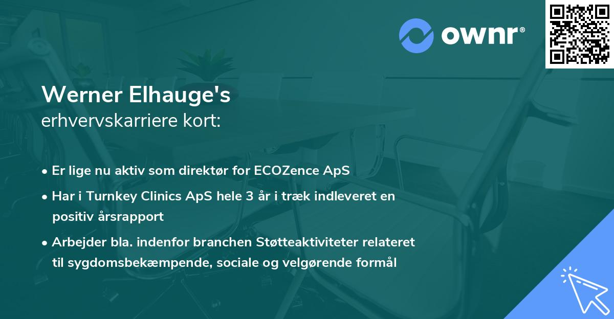 Werner Elhauge's erhvervskarriere kort