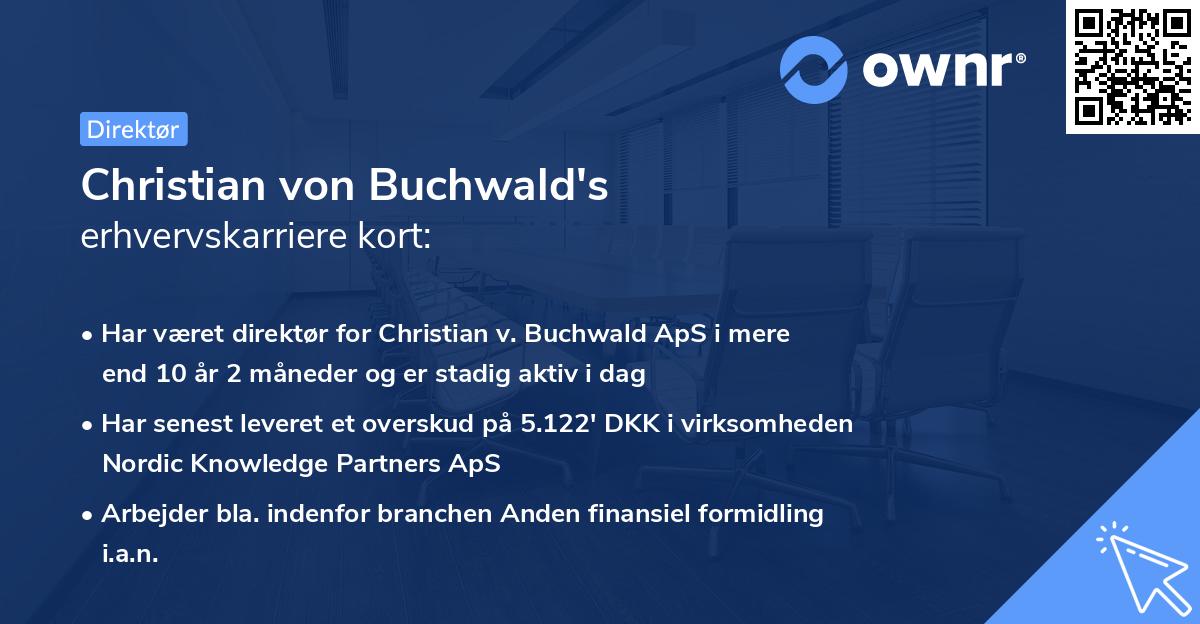 Christian von Buchwald's erhvervskarriere kort