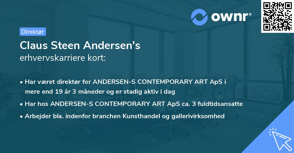 Claus Steen Andersen's erhvervskarriere kort