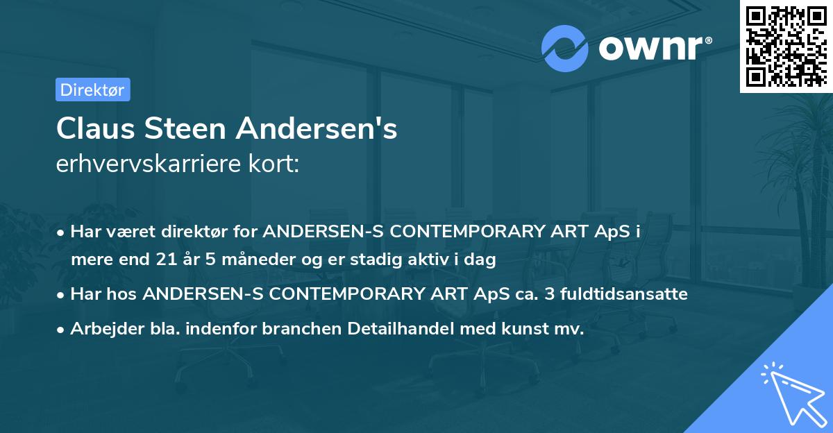 Claus Steen Andersen's erhvervskarriere kort