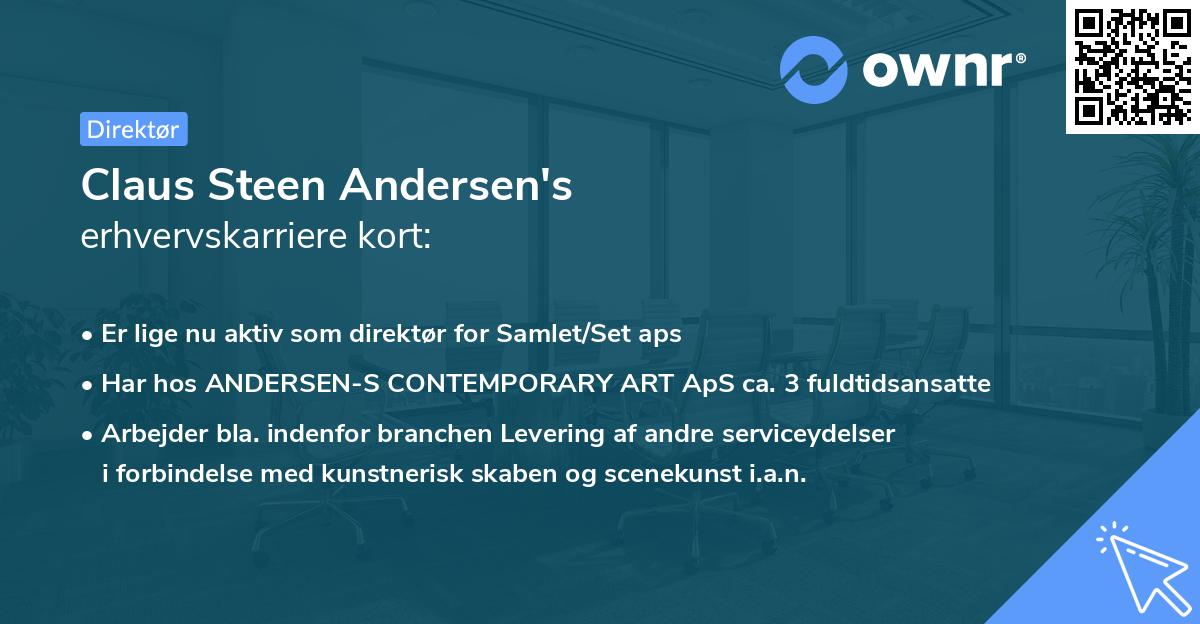 Claus Steen Andersen's erhvervskarriere kort