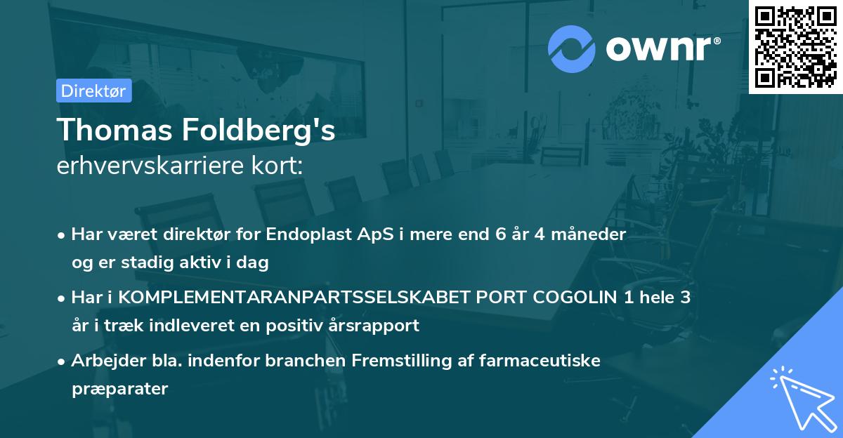 Thomas Foldberg's erhvervskarriere kort