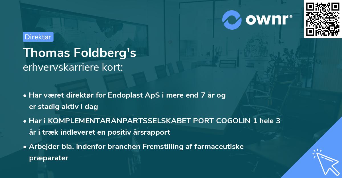 Thomas Foldberg's erhvervskarriere kort