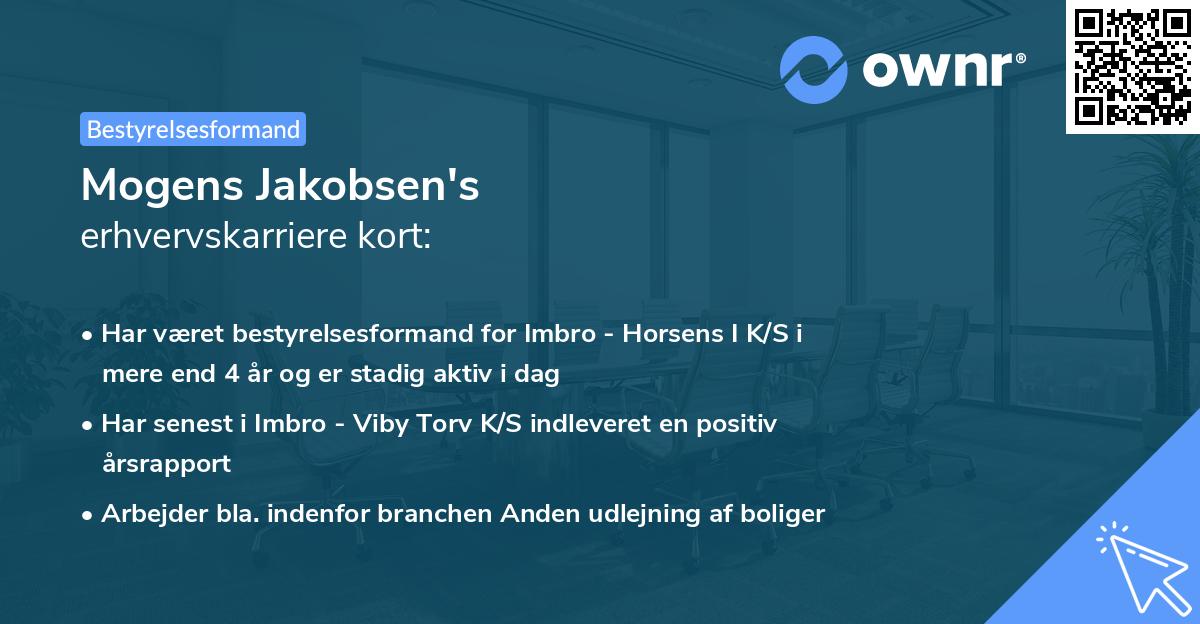 Mogens Jakobsen's erhvervskarriere kort