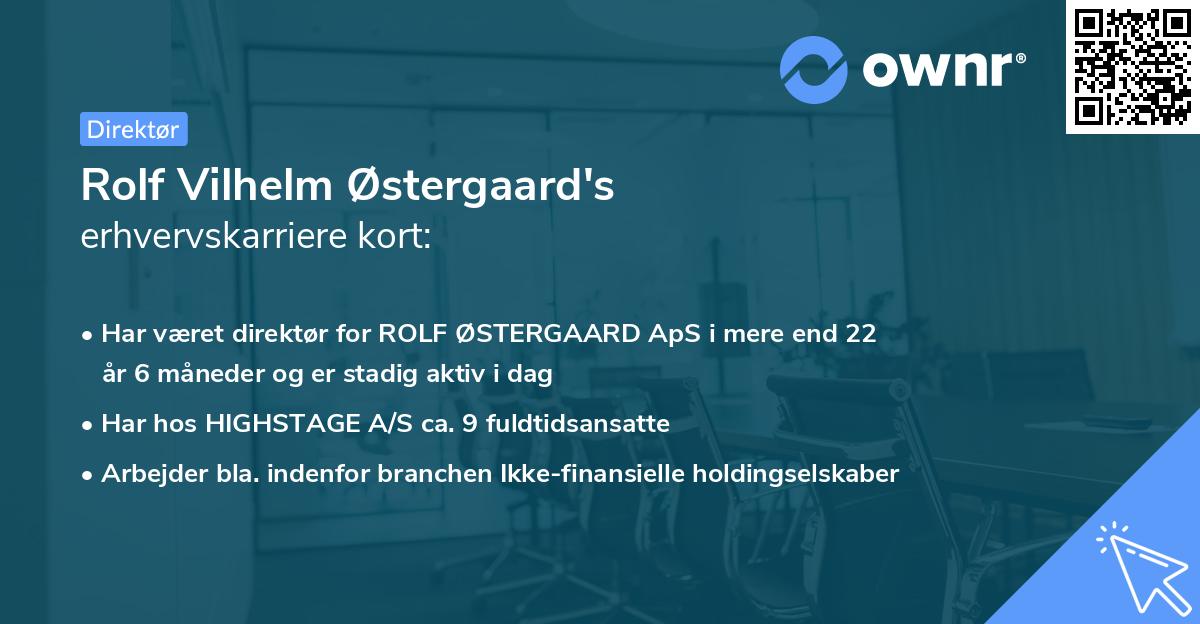 Rolf Vilhelm Østergaard's erhvervskarriere kort
