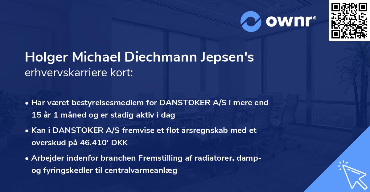 Holger Michael Diechmann Jepsen's erhvervskarriere kort