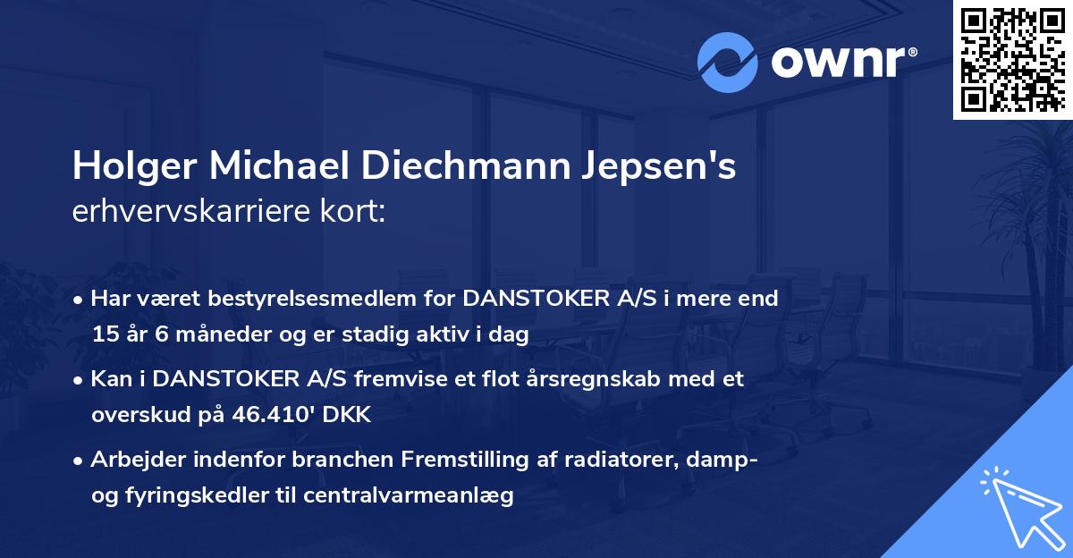 Holger Michael Diechmann Jepsen's erhvervskarriere kort
