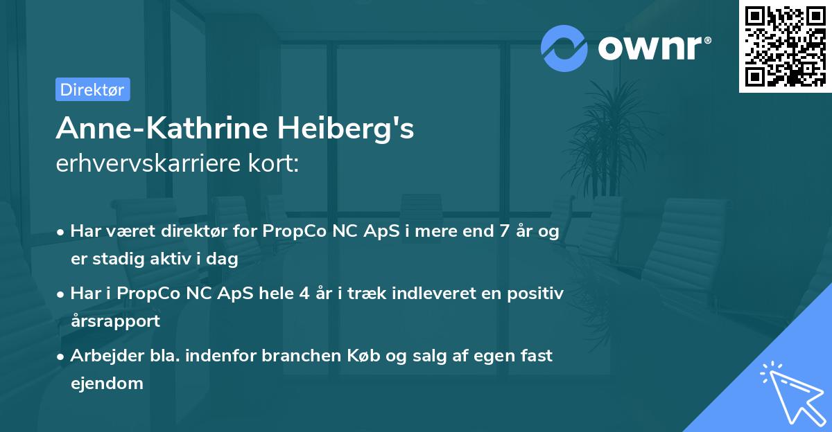 Anne-Kathrine Heiberg's erhvervskarriere kort