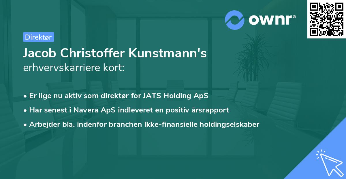 Jacob Christoffer Kunstmann's erhvervskarriere kort