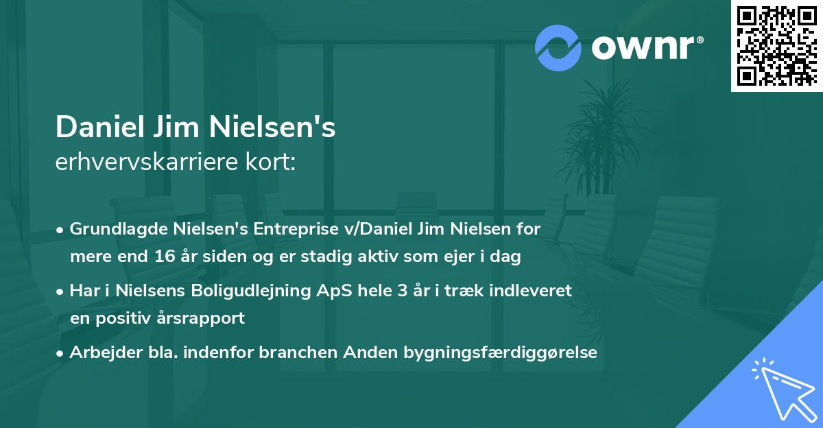 Daniel Jim Nielsen's erhvervskarriere kort
