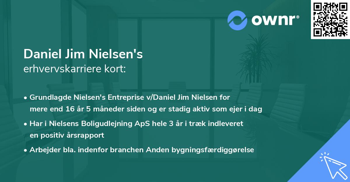 Daniel Jim Nielsen's erhvervskarriere kort