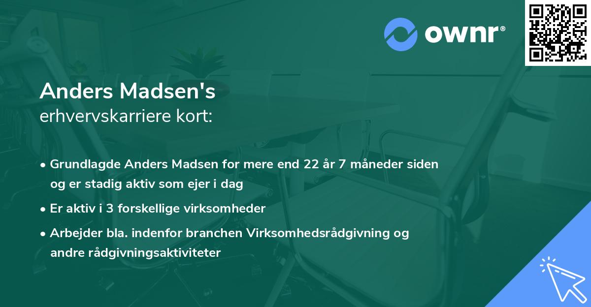 Anders Madsen's erhvervskarriere kort