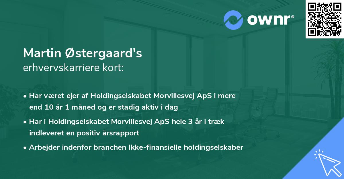 Martin Østergaard's erhvervskarriere kort