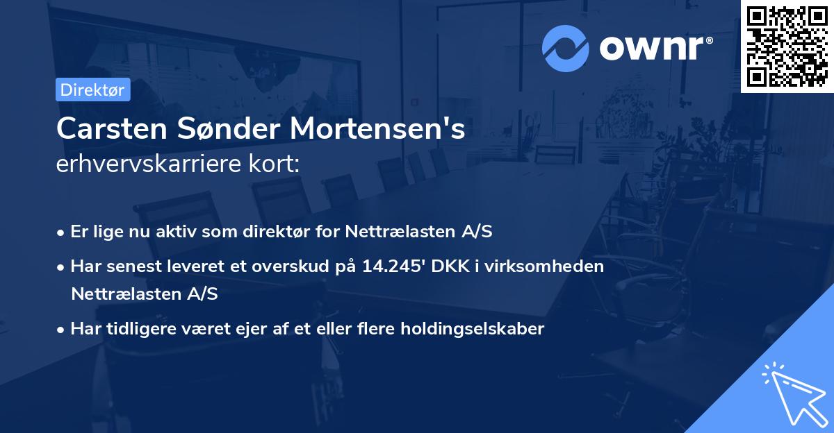 Carsten Sønder Mortensen's erhvervskarriere kort