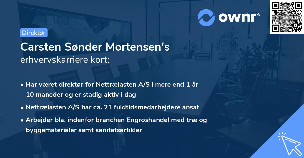 Carsten Sønder Mortensen's erhvervskarriere kort