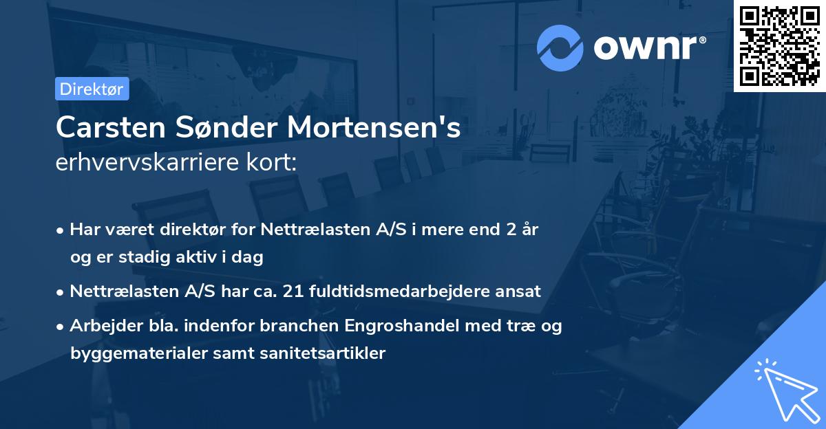 Carsten Sønder Mortensen's erhvervskarriere kort