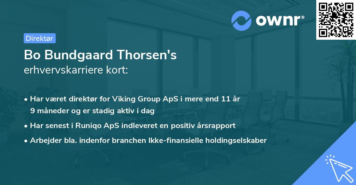Bo Bundgaard Thorsen's erhvervskarriere kort