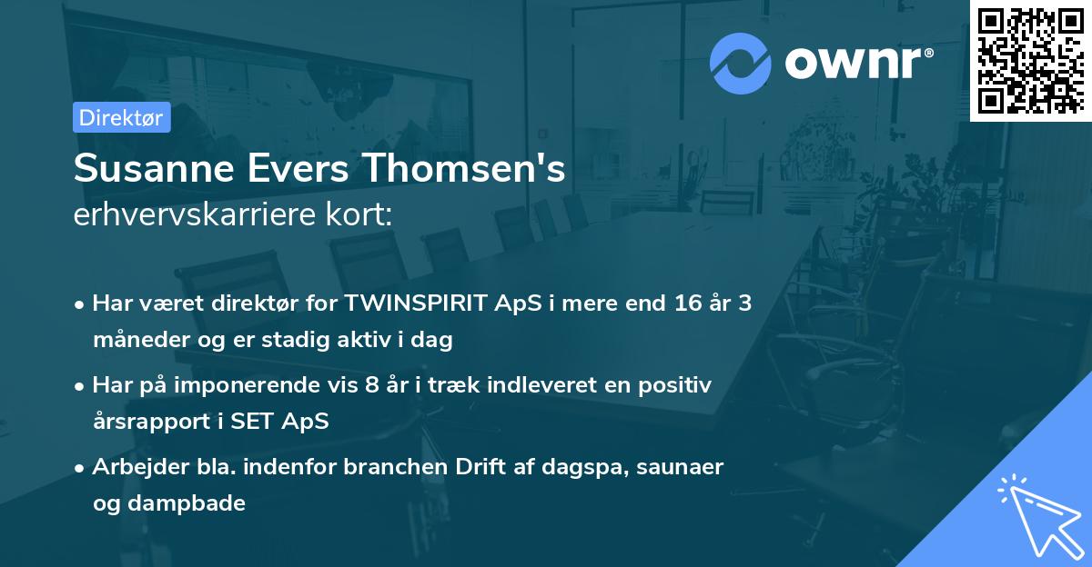 Susanne Evers Thomsen's erhvervskarriere kort