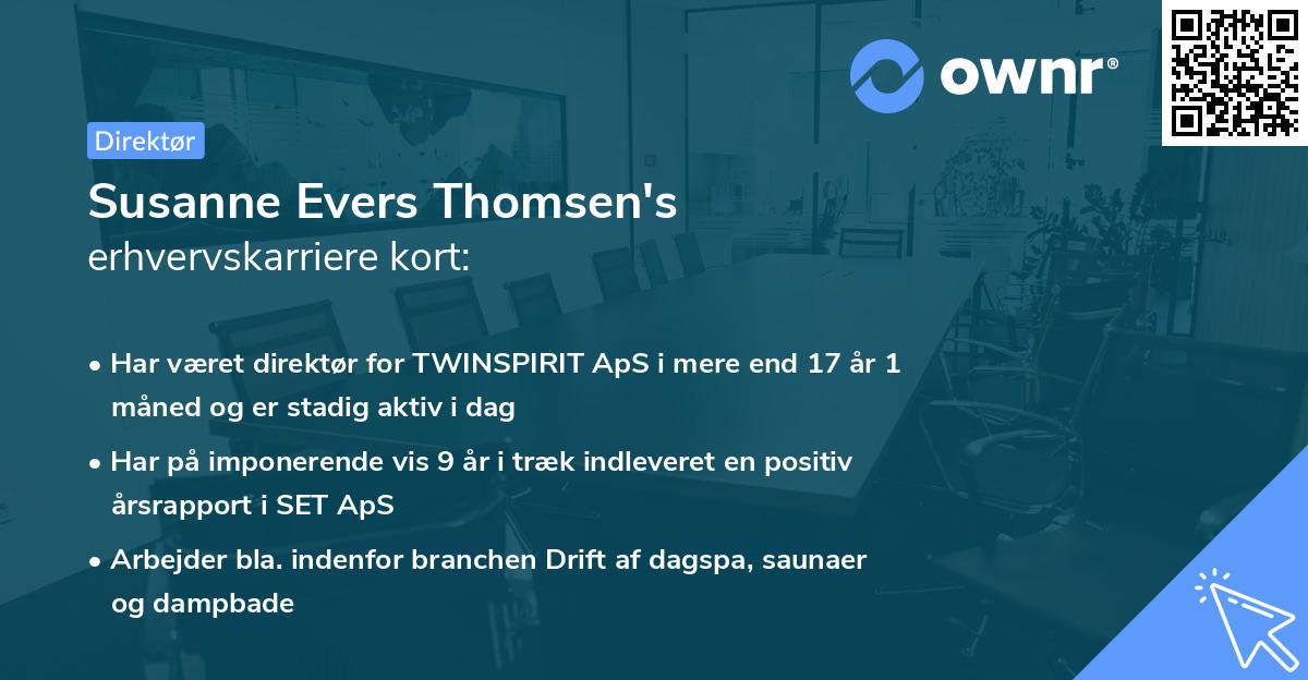 Susanne Evers Thomsen's erhvervskarriere kort