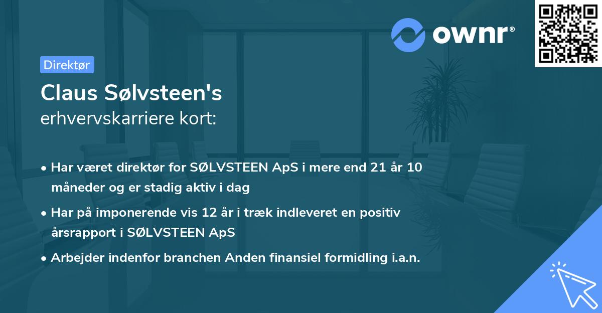 Claus Sølvsteen's erhvervskarriere kort