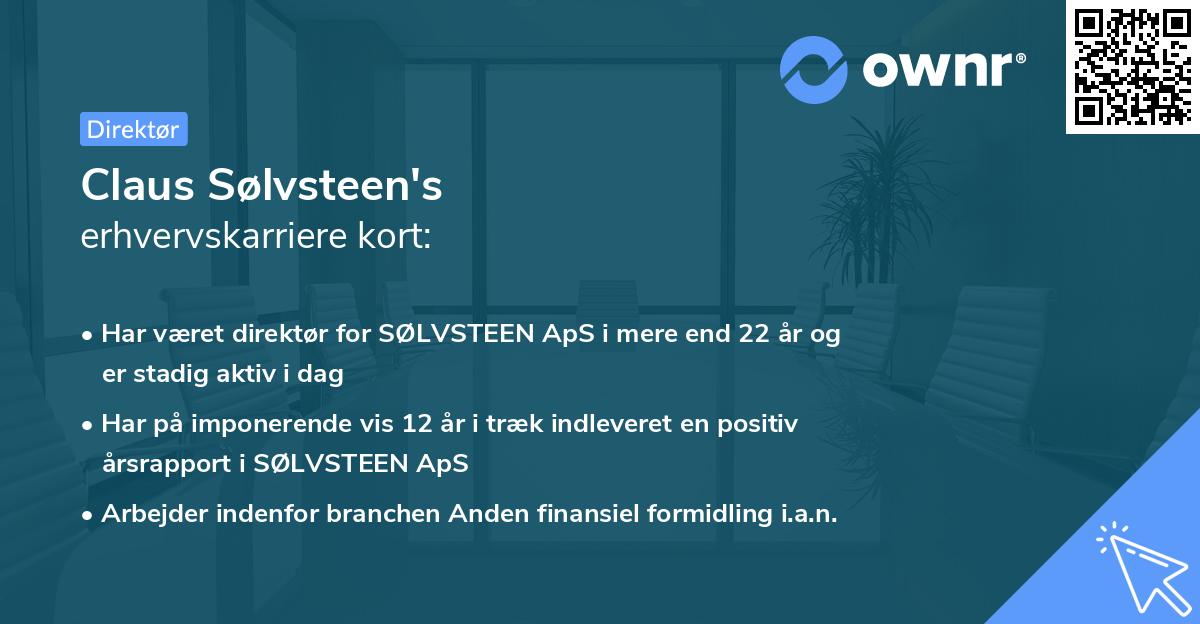 Claus Sølvsteen's erhvervskarriere kort