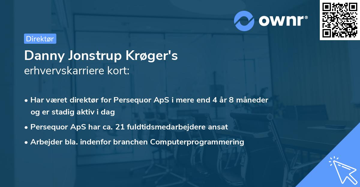 Danny Jonstrup Krøger's erhvervskarriere kort
