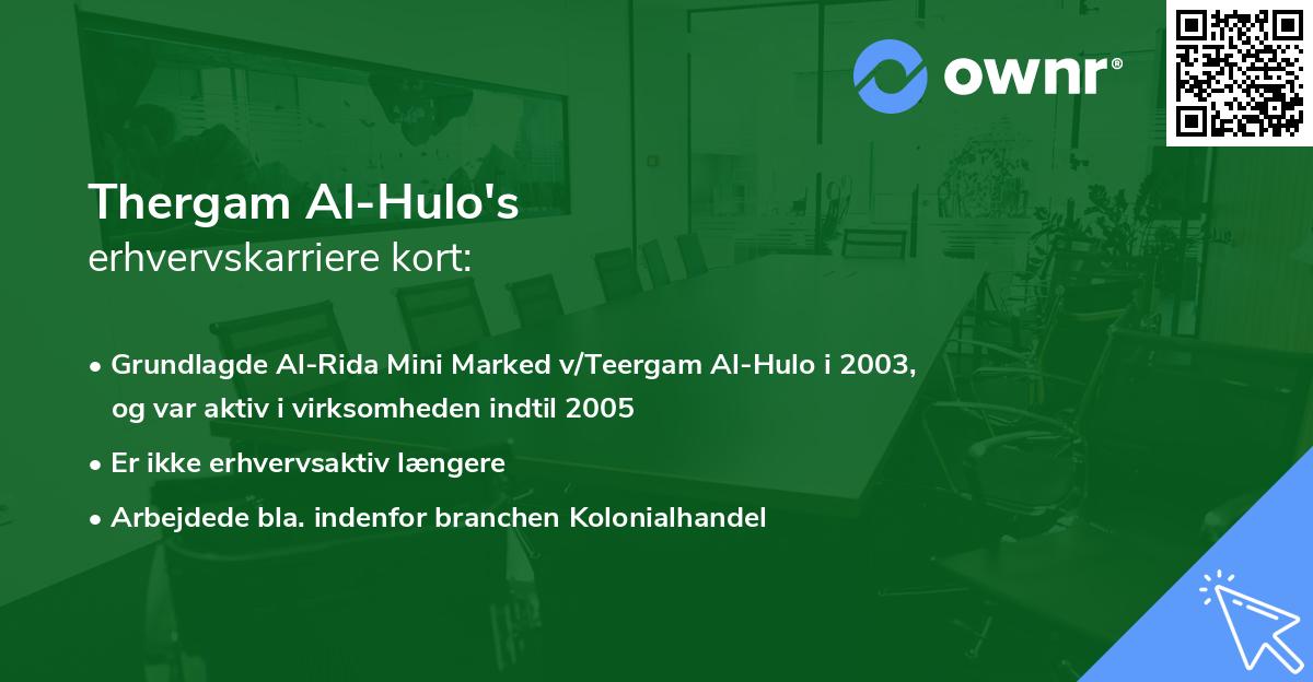 Thergam Al-Hulo's erhvervskarriere kort