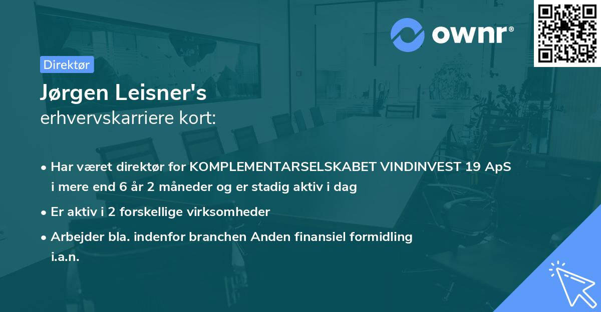 Jørgen Leisner's erhvervskarriere kort
